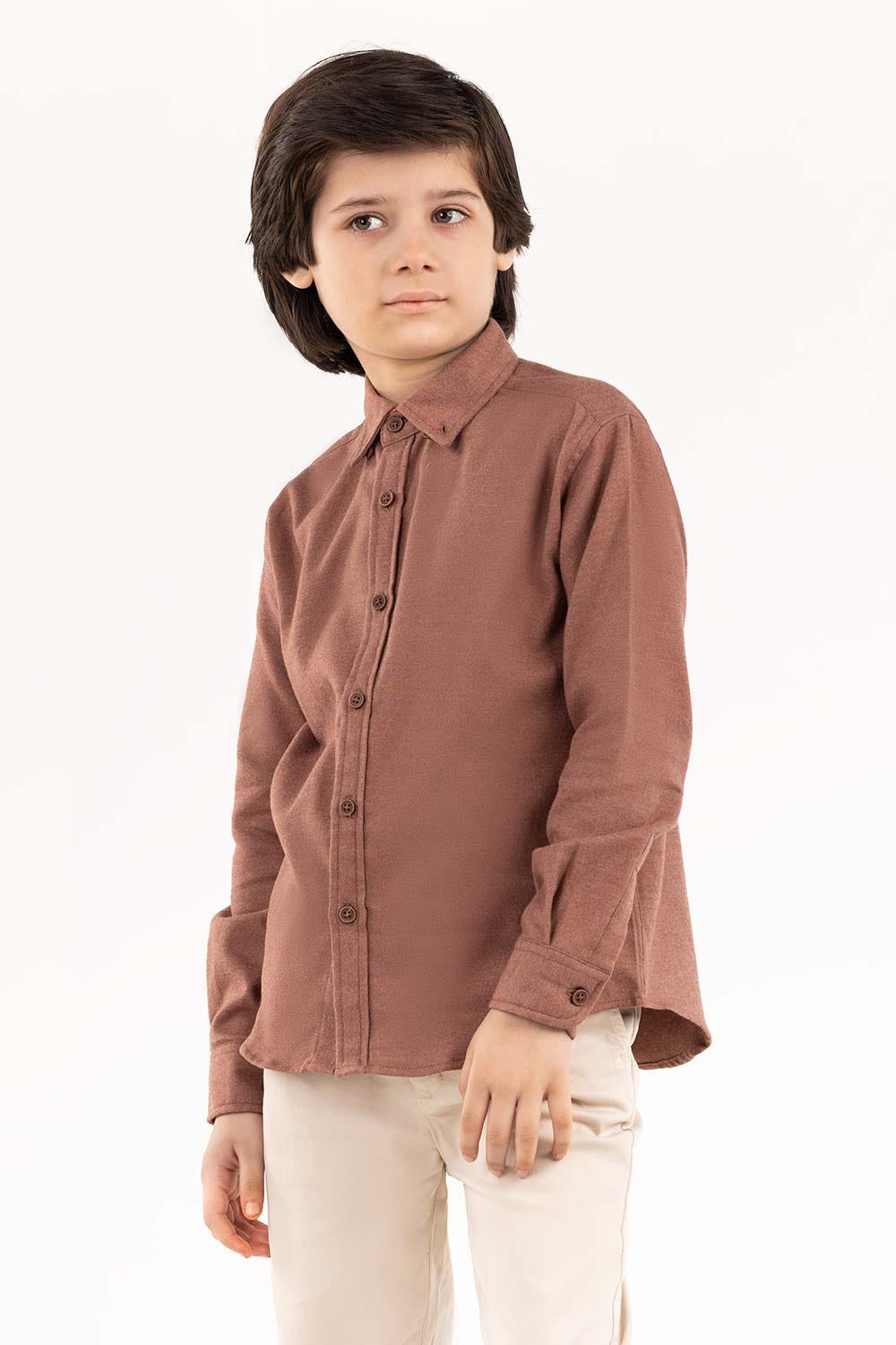 Junior Boy Brown Casual Shirt