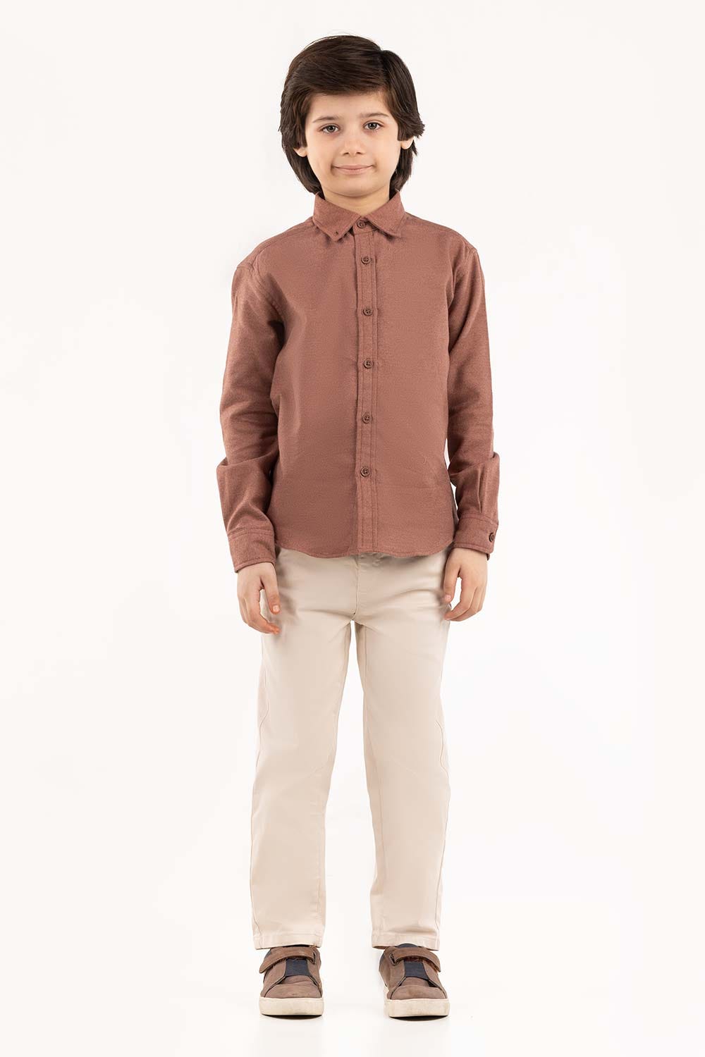 Junior Boy Brown Casual Shirt
