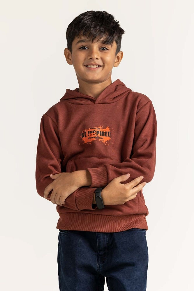 Brown Printed Sweatshirt