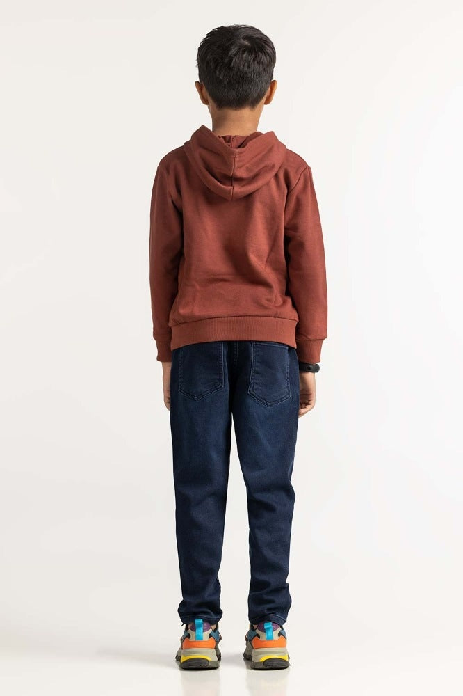 Brown Printed Sweatshirt