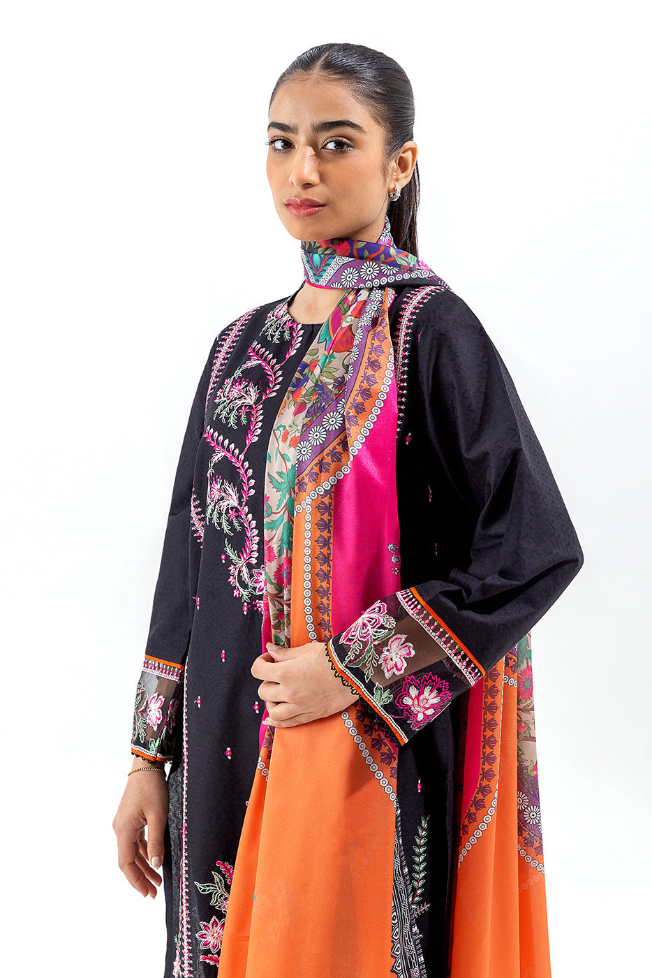 3 Piece Embroidered Self Jacquard Suit (Luxury Pret)