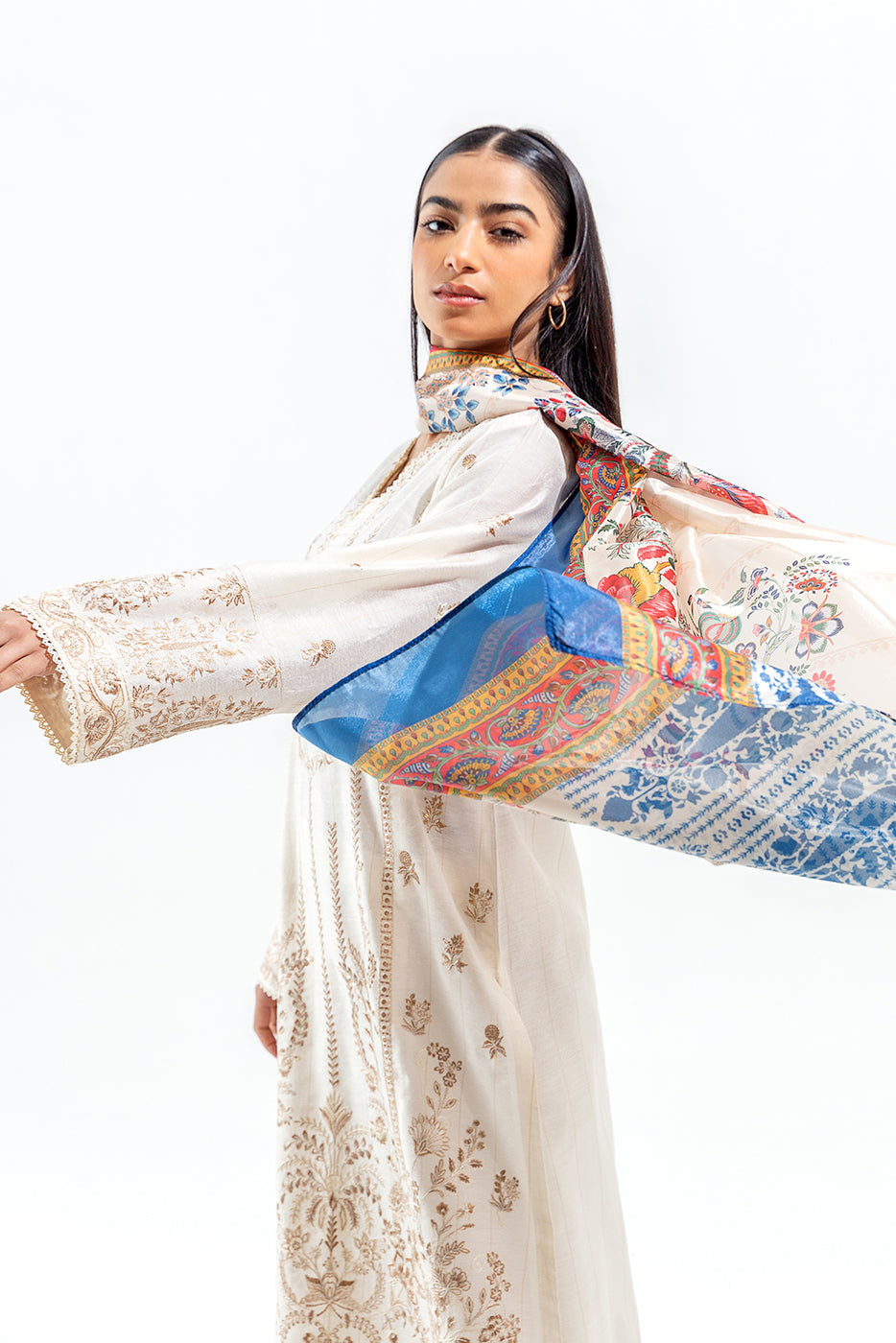 2 Piece Embroidered Two Tone Suit (Luxury Pret)