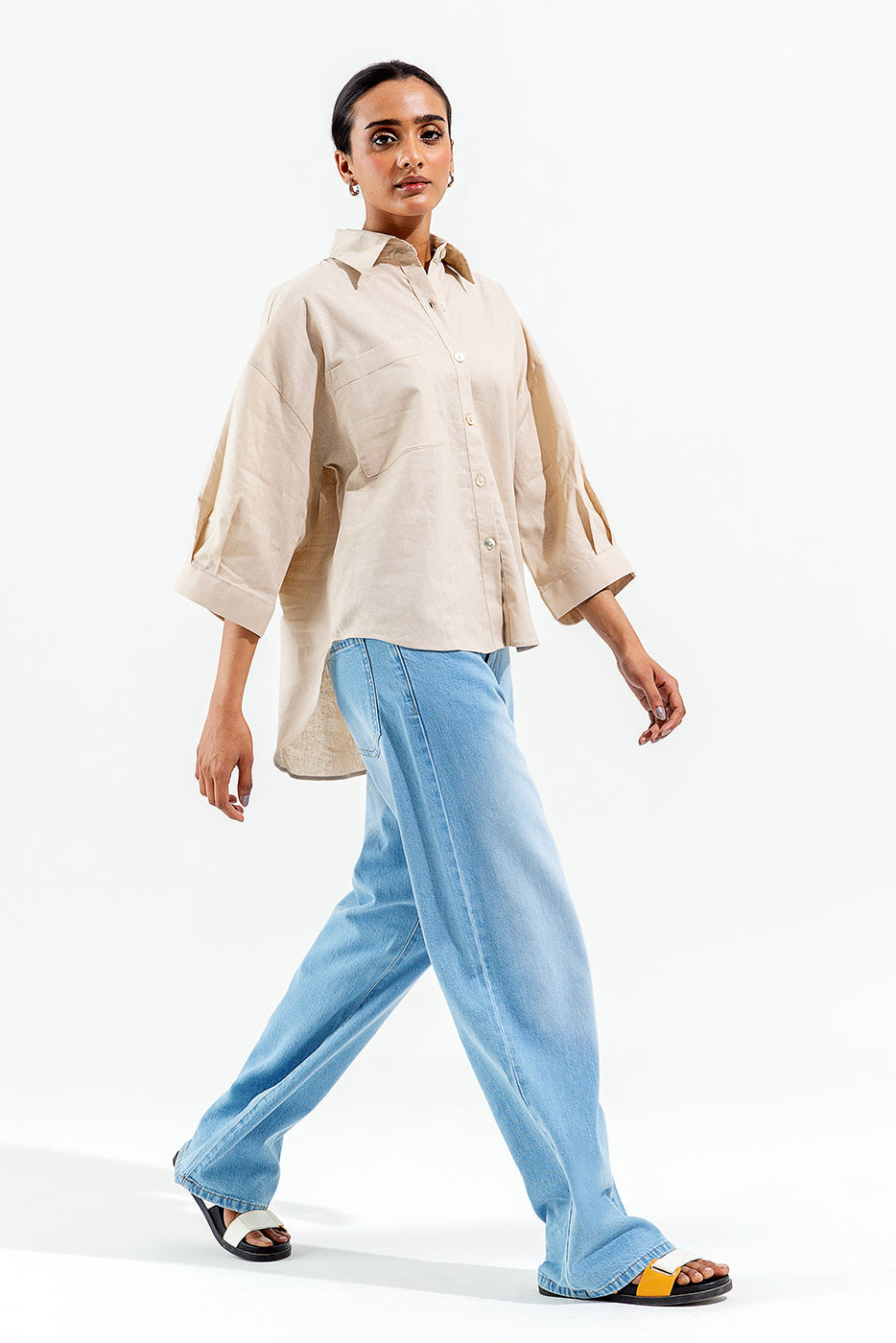 Beigh Button-Through Shirt