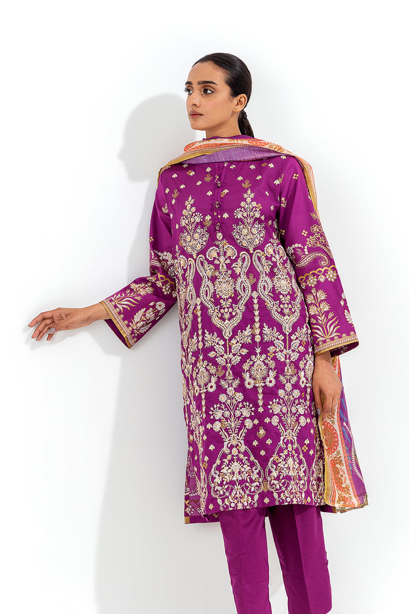 3 Piece Embroidered Lawn Suit (Luxury Pret)