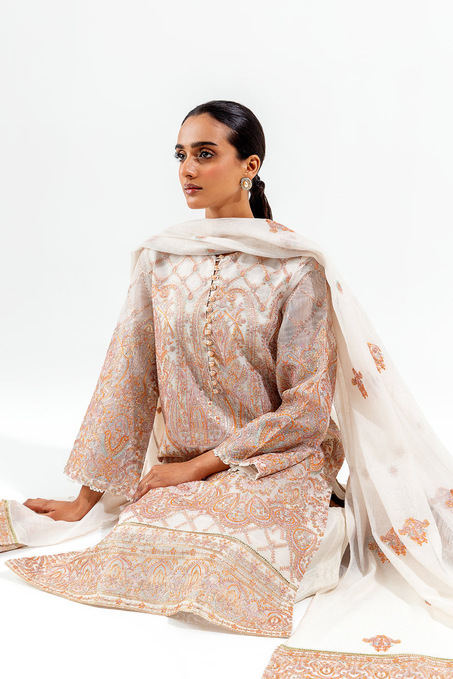 3 Piece Embroidered Missouri Net Suit (Luxury Pret)