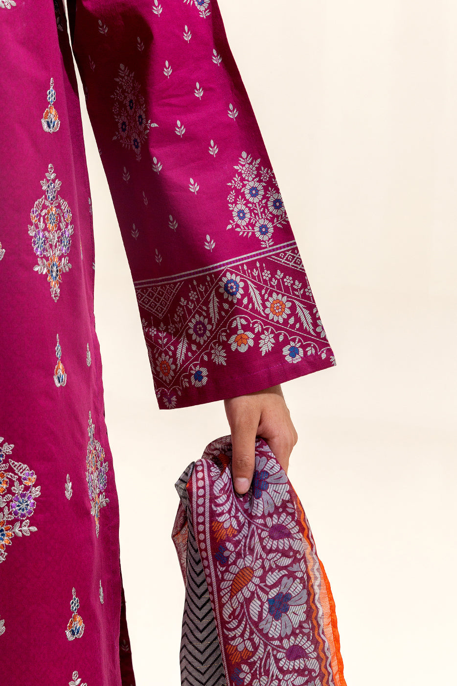 3 Piece Embroidered Lawn Suit-Mulberry Adorn (Unstitched)