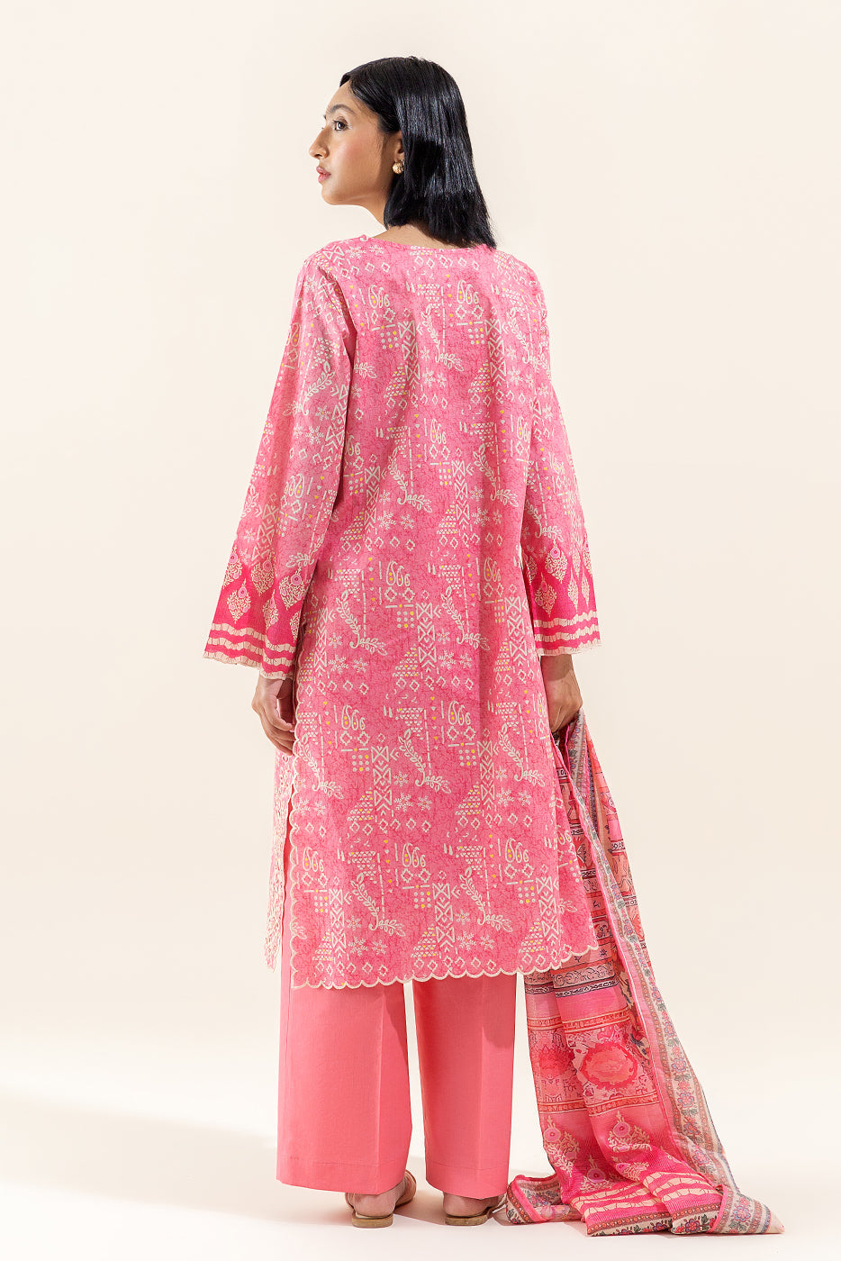 3 Piece Embroidered Lawn Suit-Rouge Gleam (Unstitched)