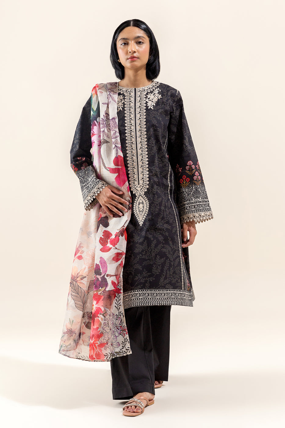 3 Piece Embroidered Lawn Suit-Anchor Craft (Unstitched)