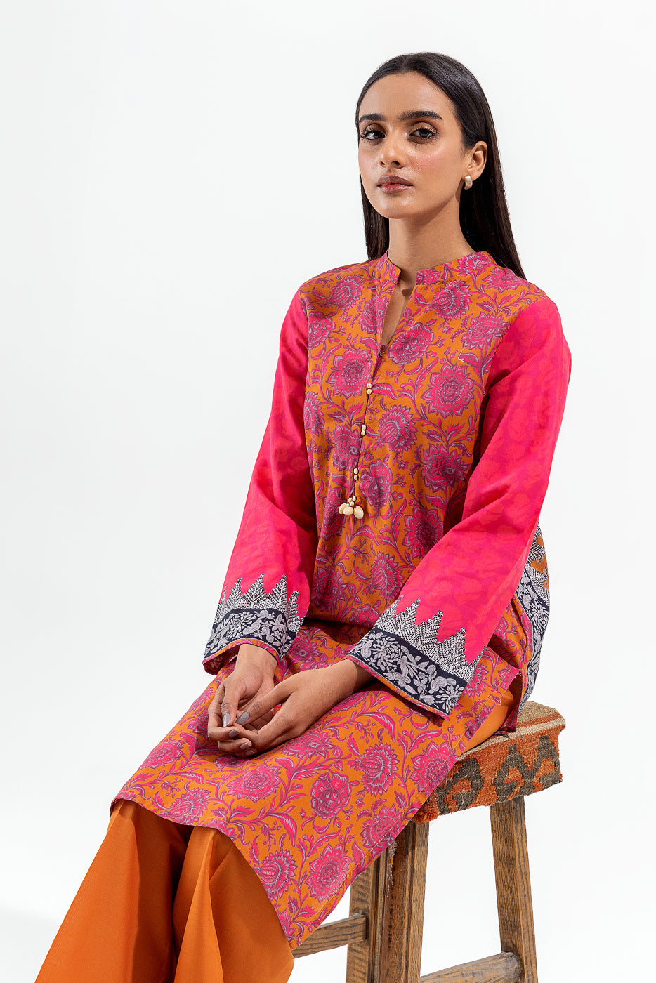 2 Piece Printed Cambric Suit (Pret)