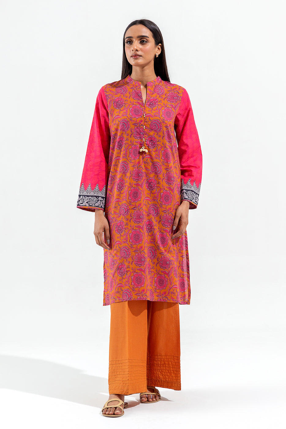 2 Piece Printed Cambric Suit (Pret)