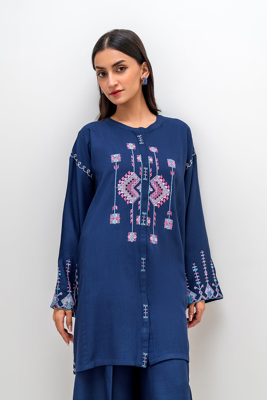 2 Piece Embroidered Viscose Suit (Pret)