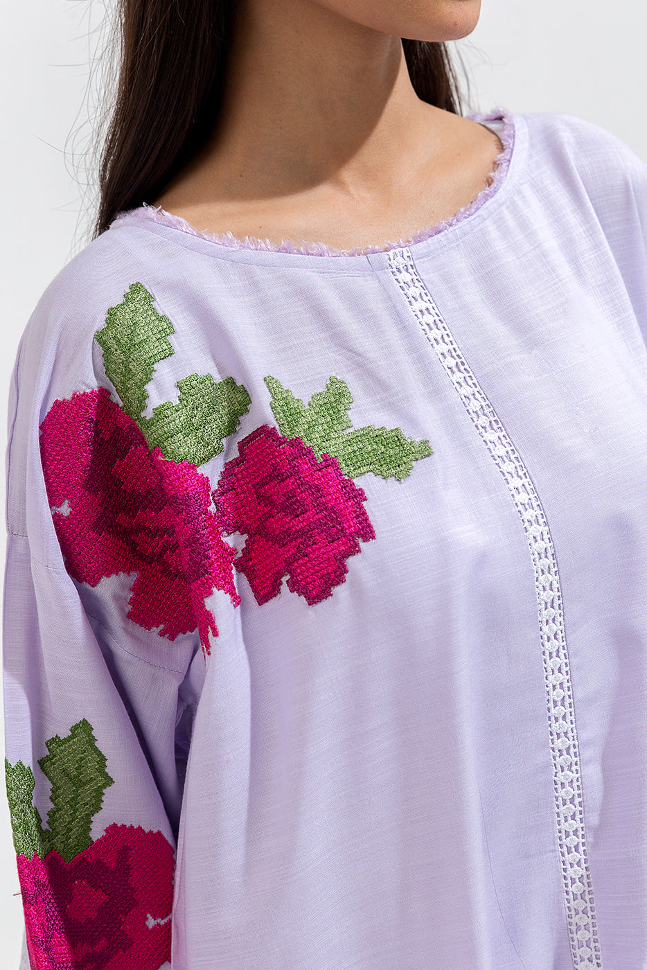 2 Piece Embroidered Viscose Suit (Pret)