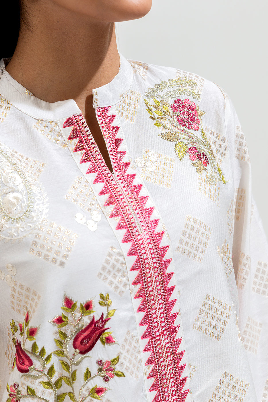 Embroidered Jacquard Shirt (Luxury-Pret)
