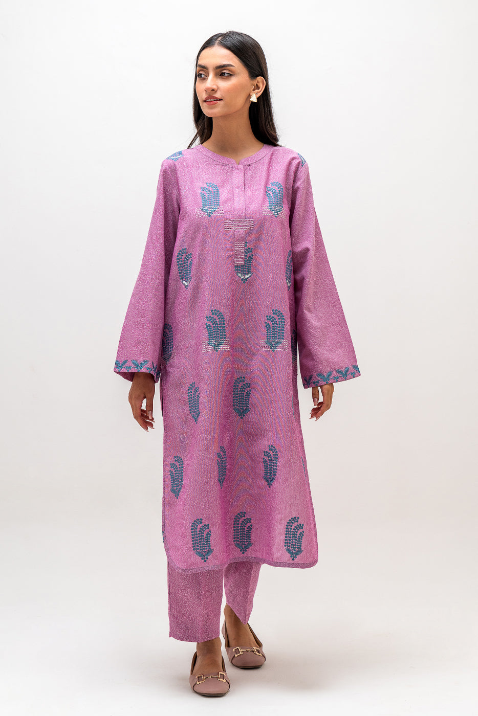 2 Piece Embroidered Karandi Suit (Pret)