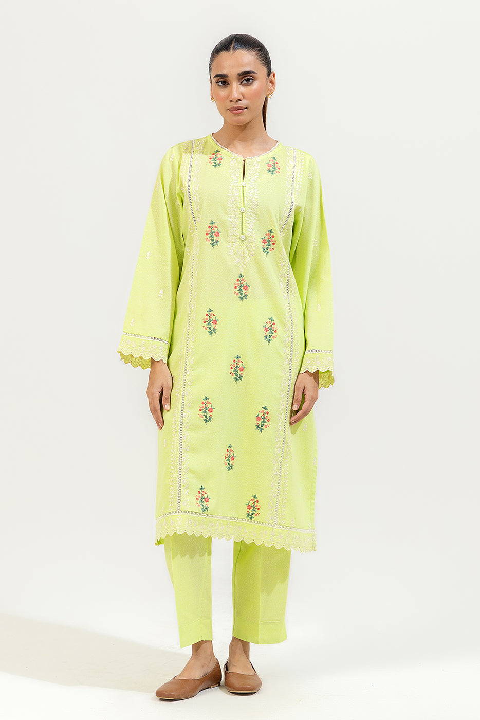 2 Piece Embroidered Karandi Suit (Pret)