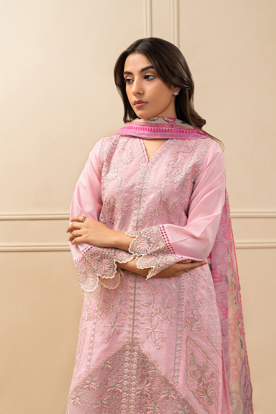 3 PIECE EMBROIDERED SPACE DYED SUIT (PRET)BT1250006PR0324-BABY PNK-2000000286426-8