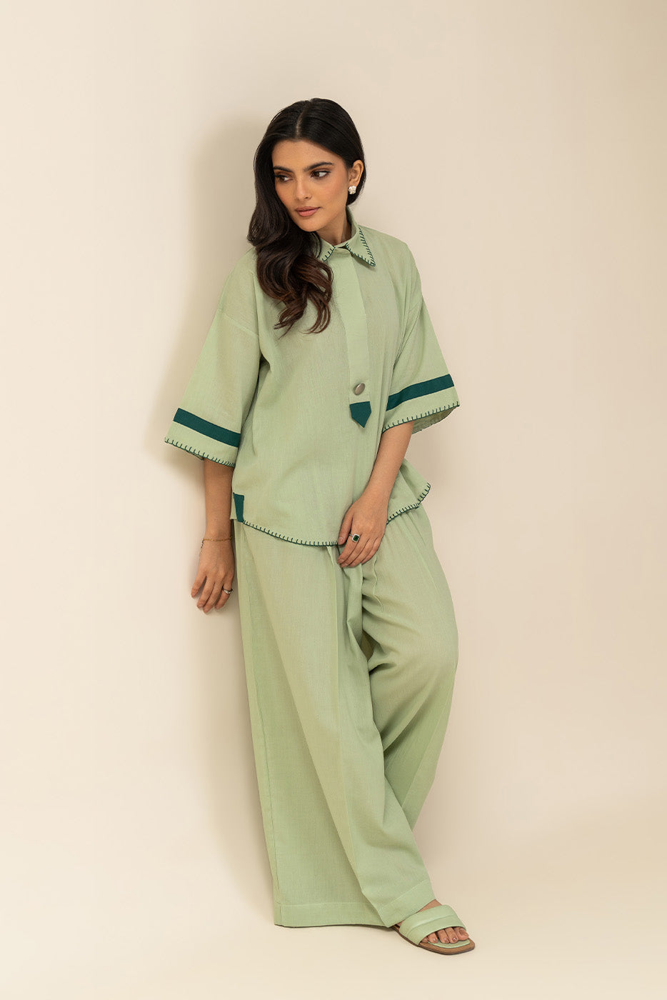 BASIC YARN DYED CO-ORD SET (FLOW)
