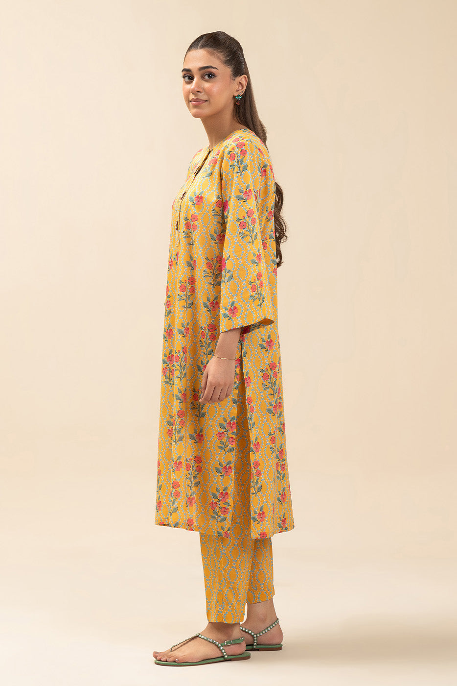 PRINTED  TWO WAY SLUB SHIRT (PRET)