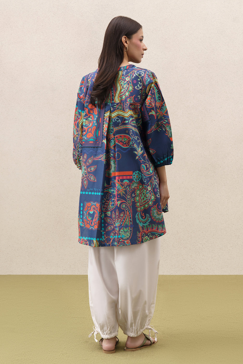 PRINTED TWO WAY SLUB SHIRT (PRET)