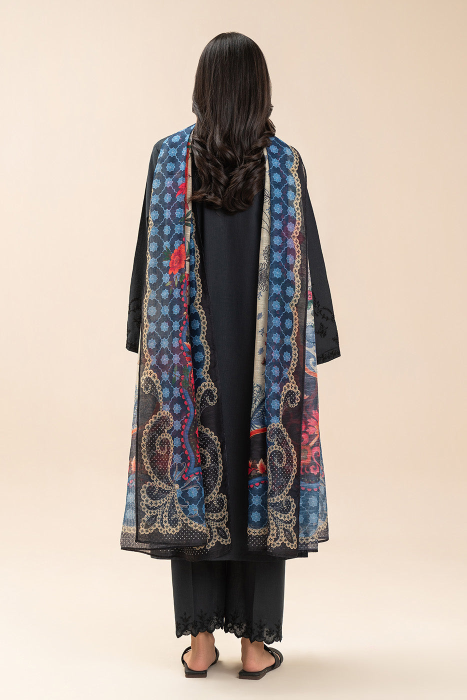 2 Piece Embroidered Slub Suit (Pret)