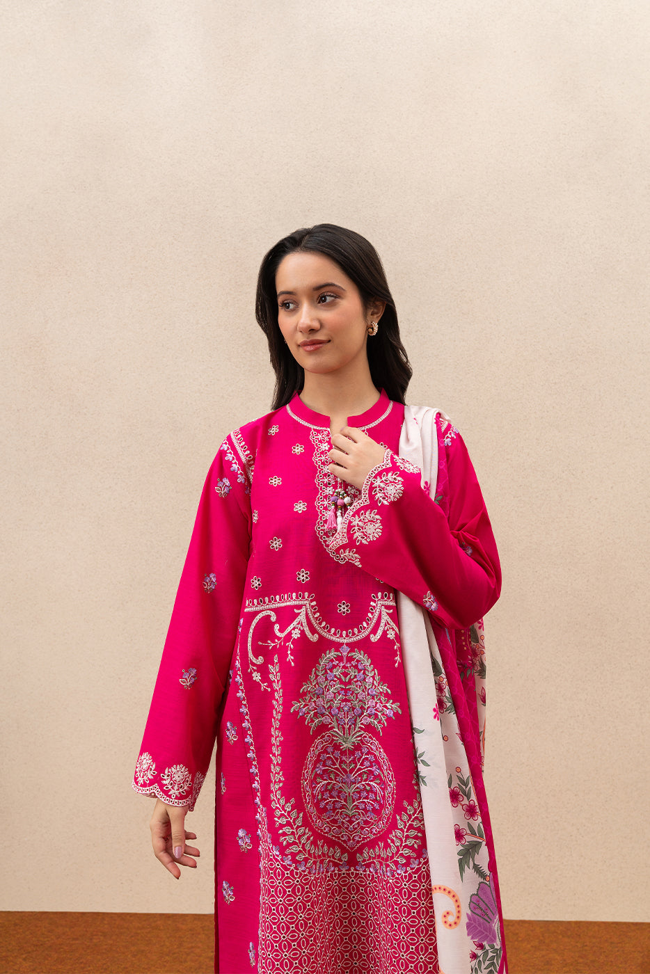 2 PIECE EMBROIDERED TWO WAY SLUB SUIT (HIGH CASUAL)