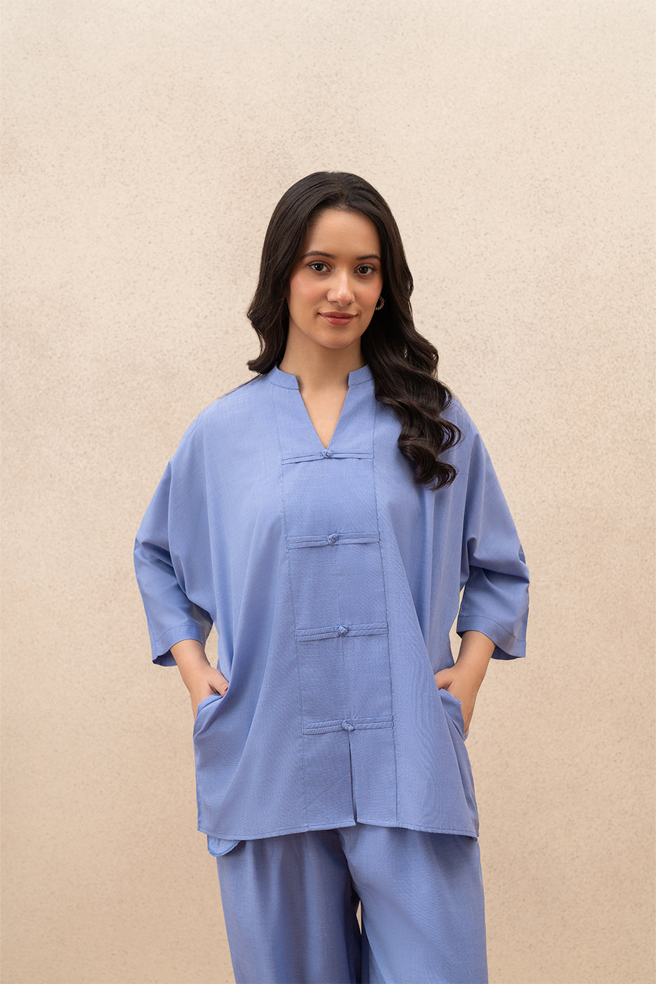 2 PIECE EMBROIDERED TEXTURED DORIA SUIT (PRET)