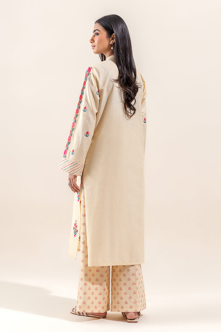 2 Piece Embroidered Lawn Suit-French Vanilla (Unstitched)