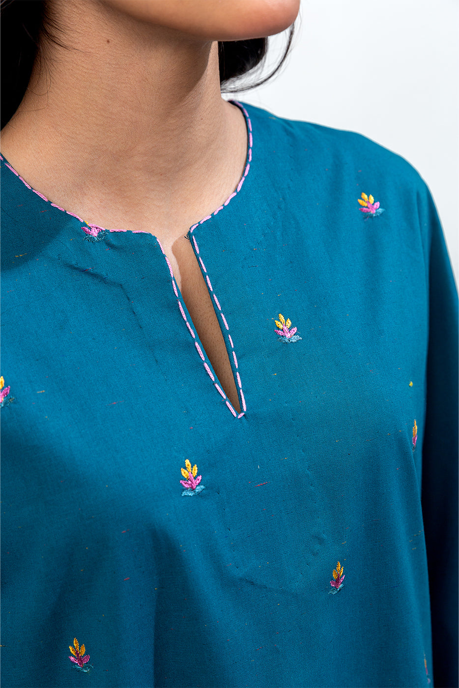 Embroidered Cambric Shirt (Pret)