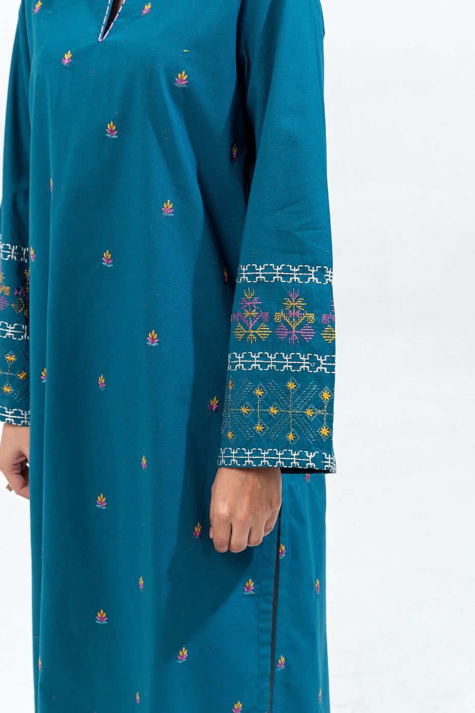 Embroidered Cambric Shirt (Pret)