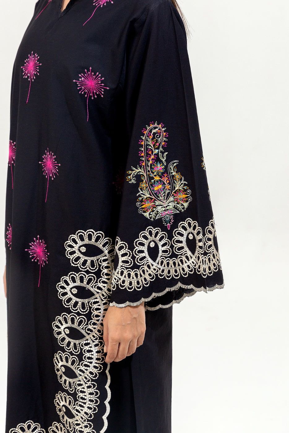 2 Piece Embroidered Cambric Suit (Pret)