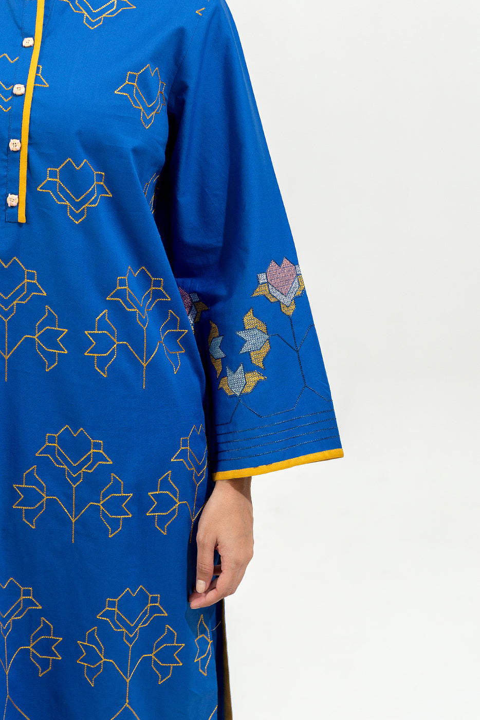 2 Piece Embroidered Cambric Suit (Pret)