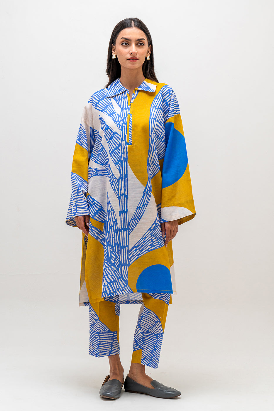 Printed Khaddar Shirt (Pret)