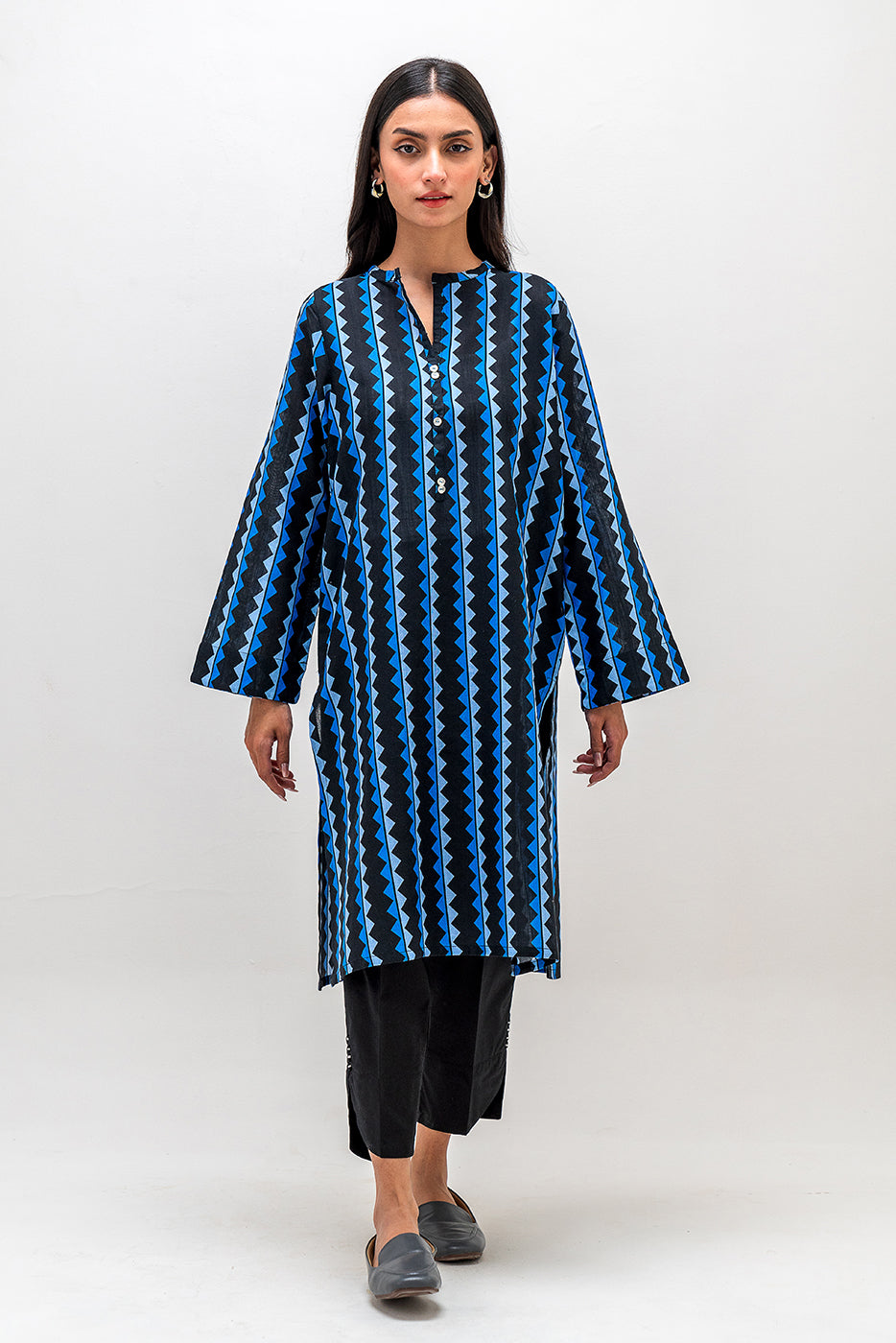 Printed Khaddar Shirt (Pret)