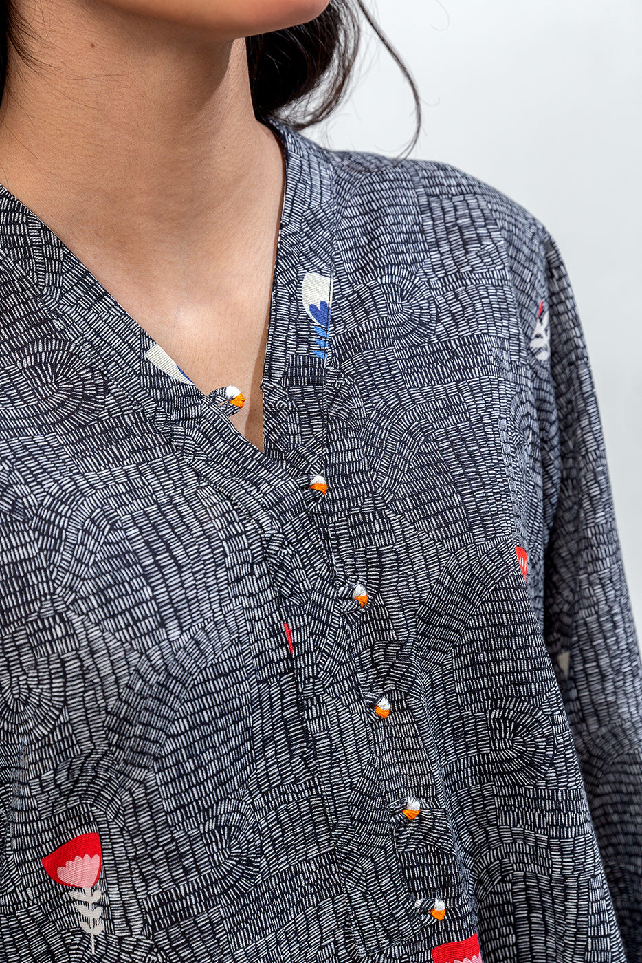 Printed Khaddar Shirt (Pret)