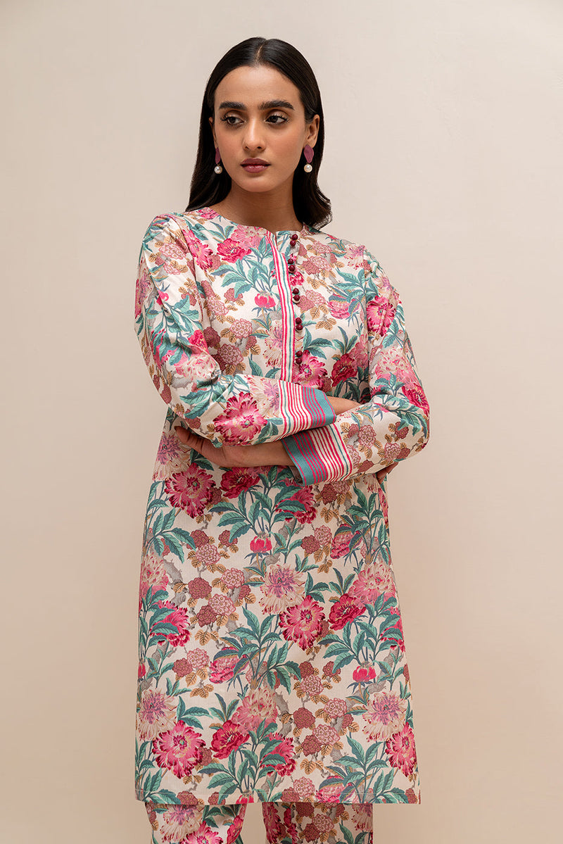 2 Piece Printed Linen Suit-Blossom Tale (Unstitched)