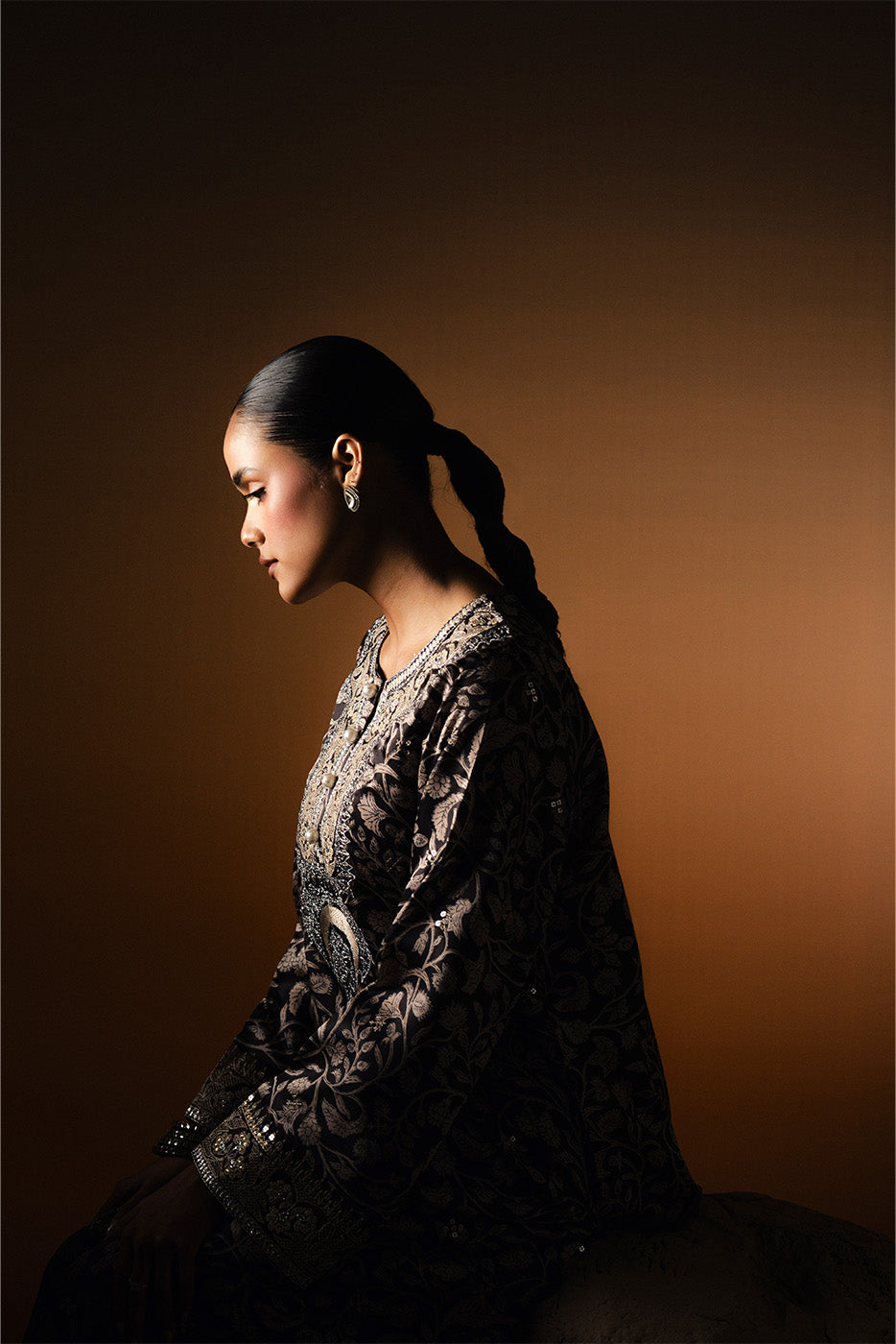 2 PIECE EMBROIDERED SHAMOZE SILK SUIT (LUXURY PRET)