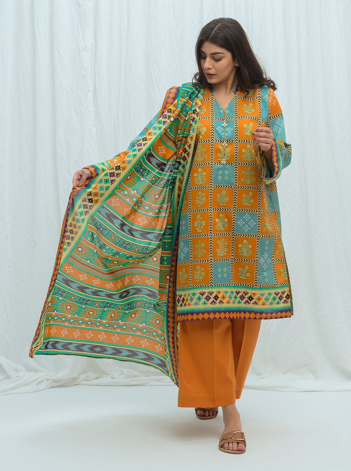 SS24DD-2469  BLACK DUPATTA