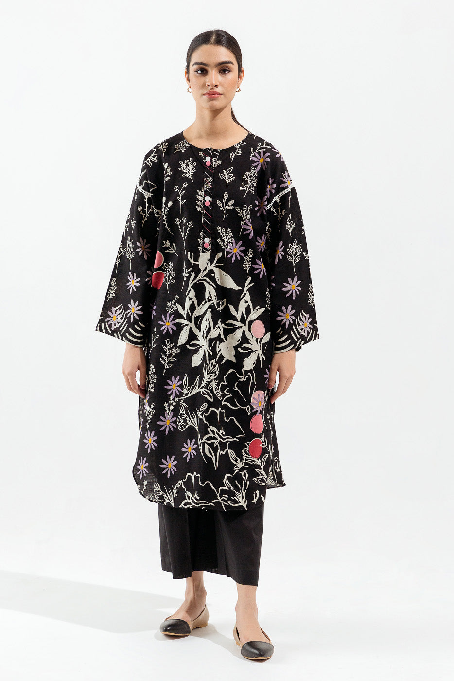 2 Piece - Printed Khaddar Suit - Tropical Leaf (Unstitched)