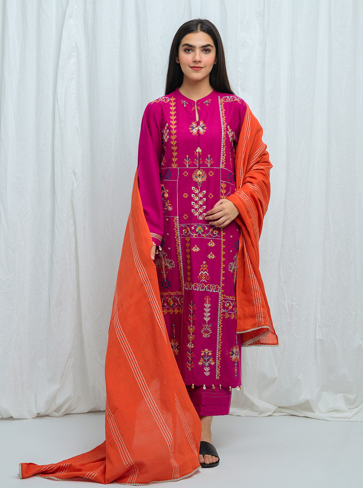 Sorbet Fuchsia-Embroidered-2P