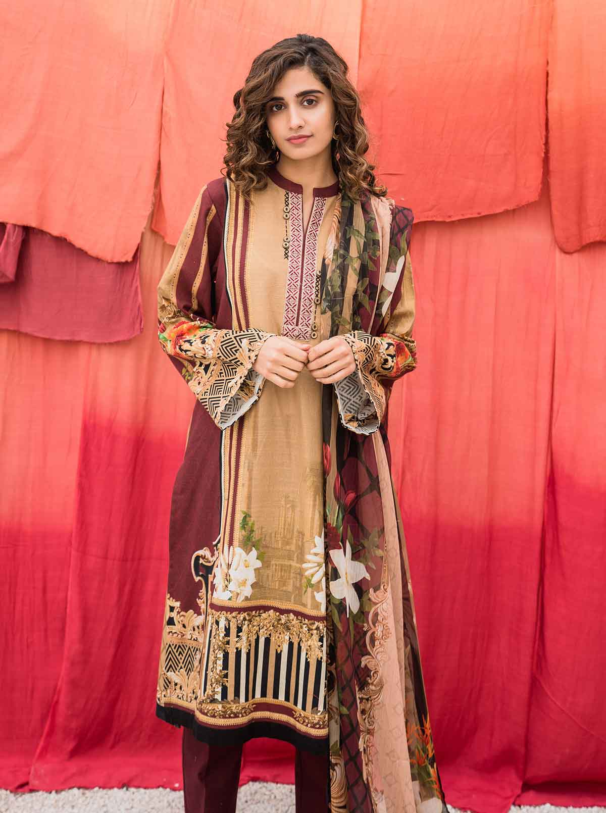 Shoot Stitched Noor Winter Embroidered Printkhas '25