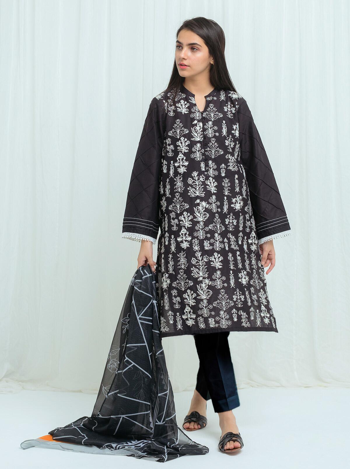 DC-2293 DARK GREEN 2PCS  PRINTED KURTA WITH TROUSER