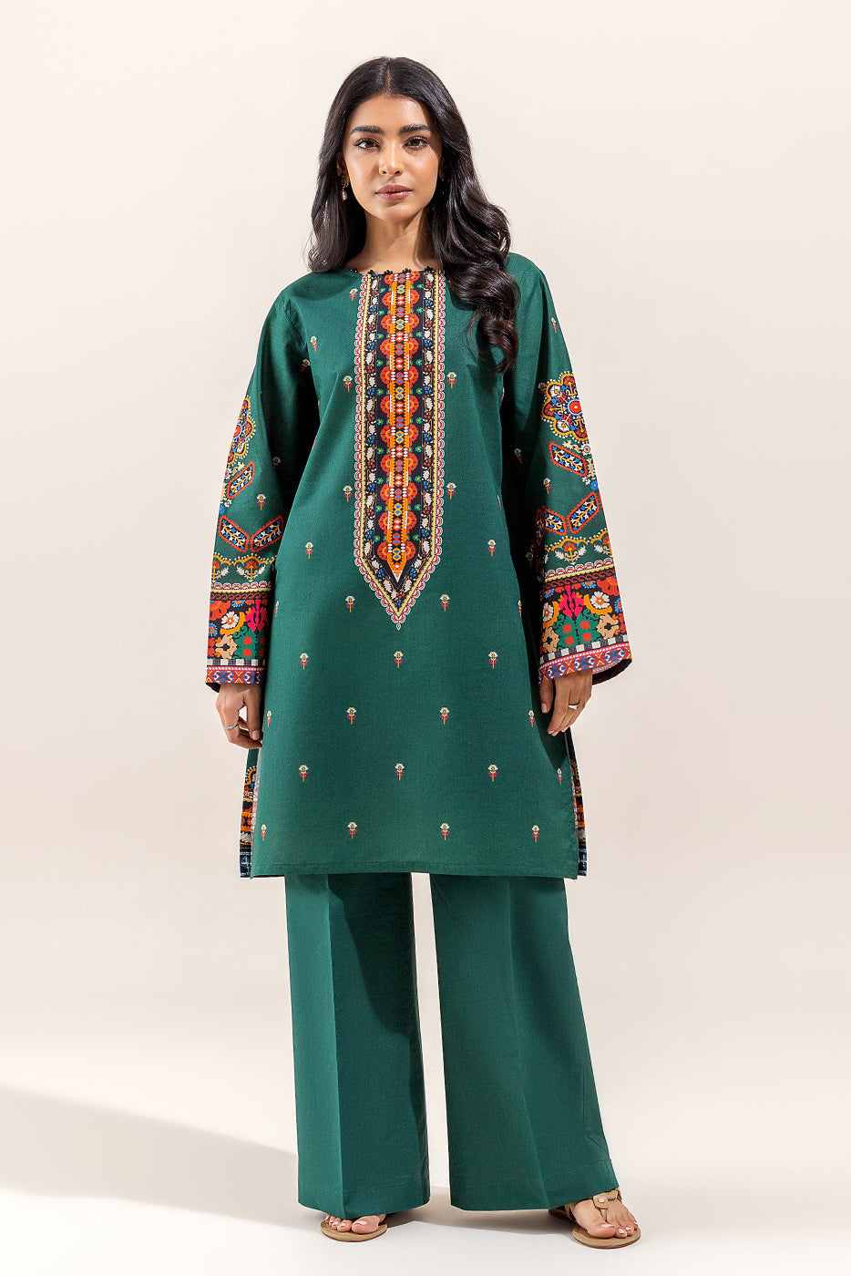 Embellished silk Trousers(As Shown)