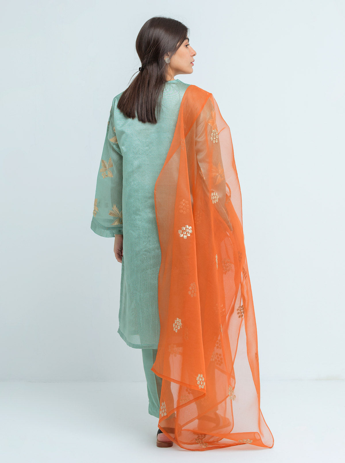 AJLLF-13 Embroidered Net 3 Pcs