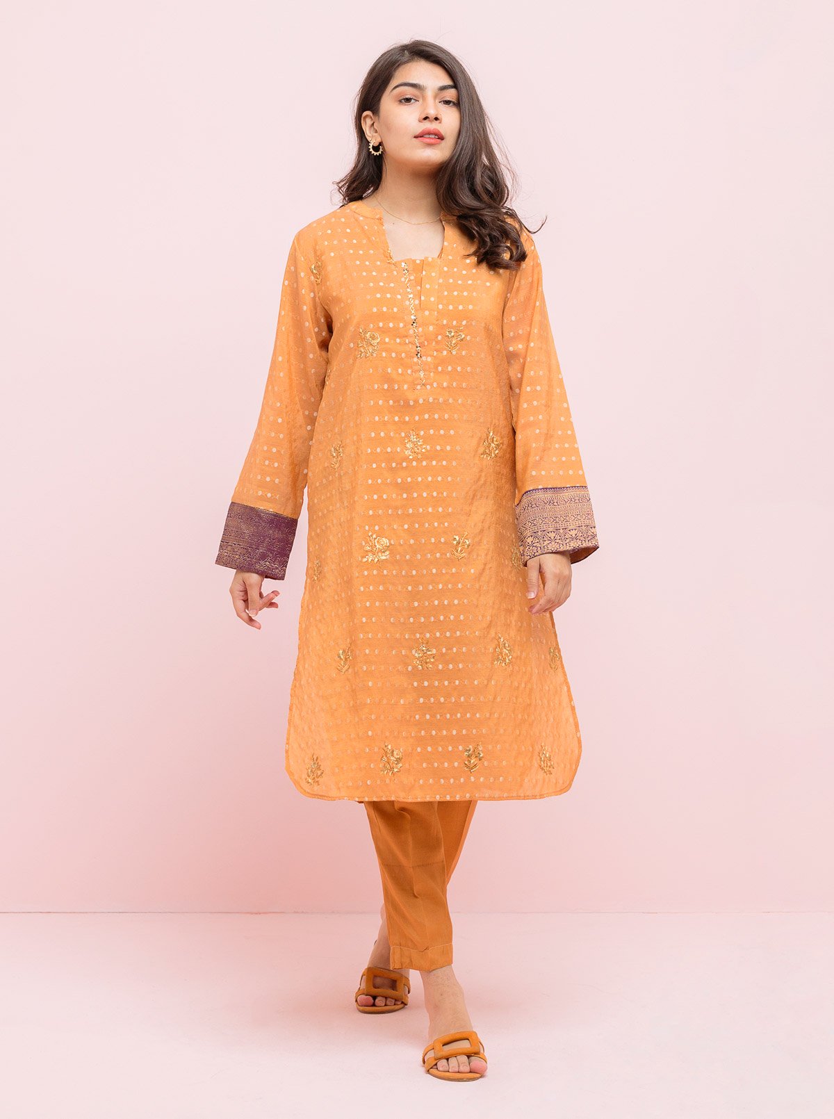 AJRN-15 EMBROIDERED LAWN SILK 3 PCS