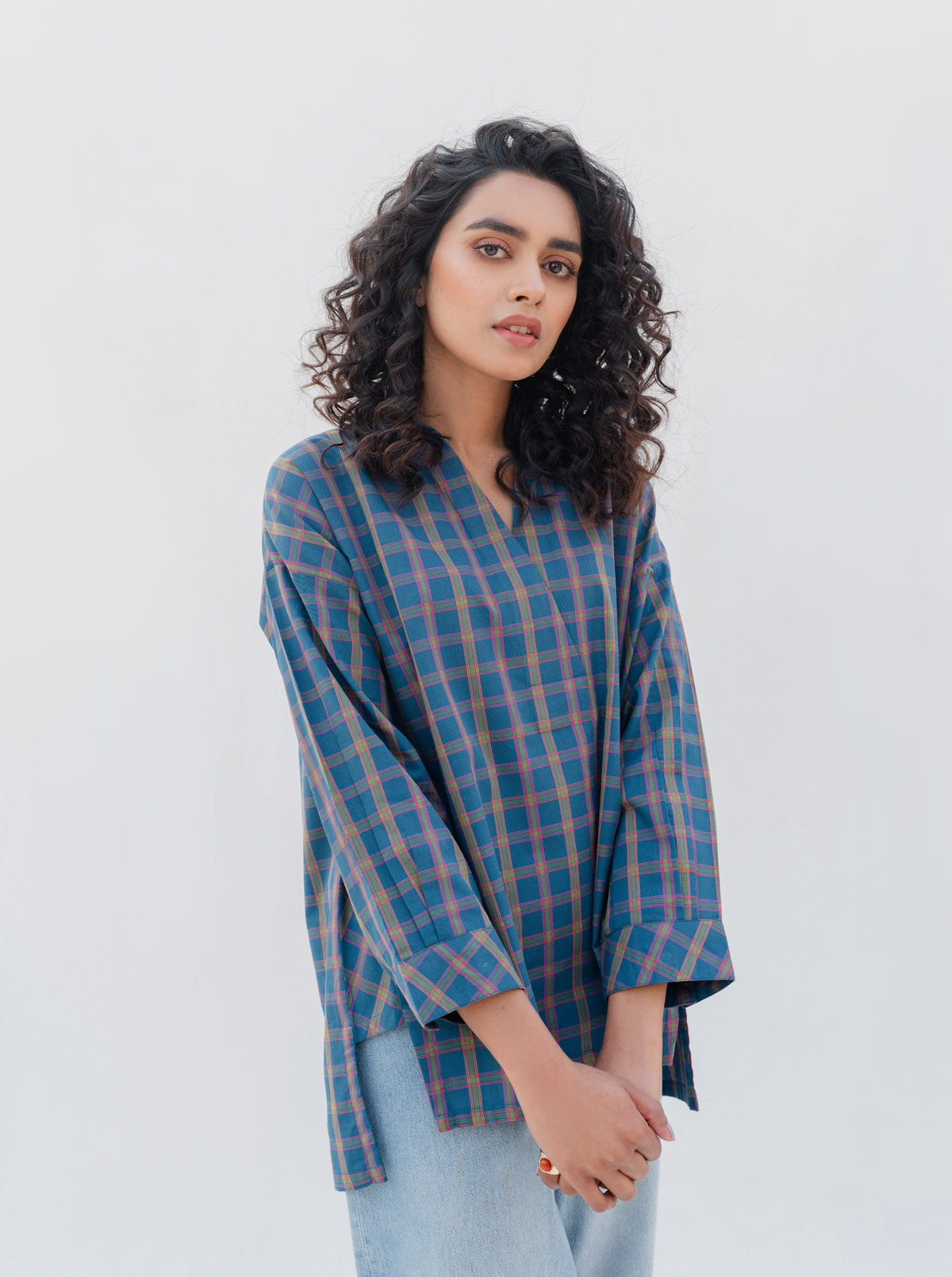 Blue Multi Check Shirt
