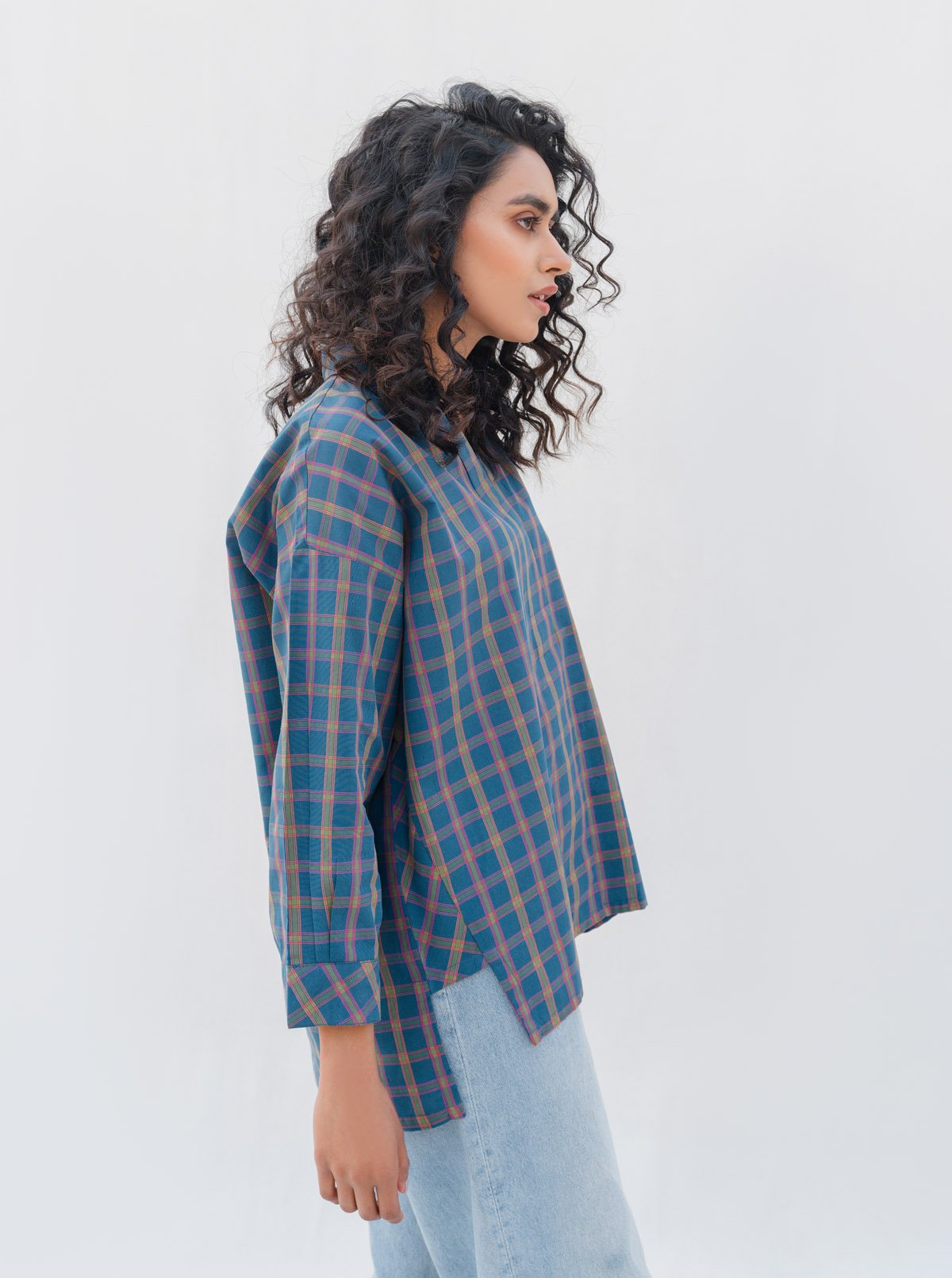 Blue Multi Check Shirt