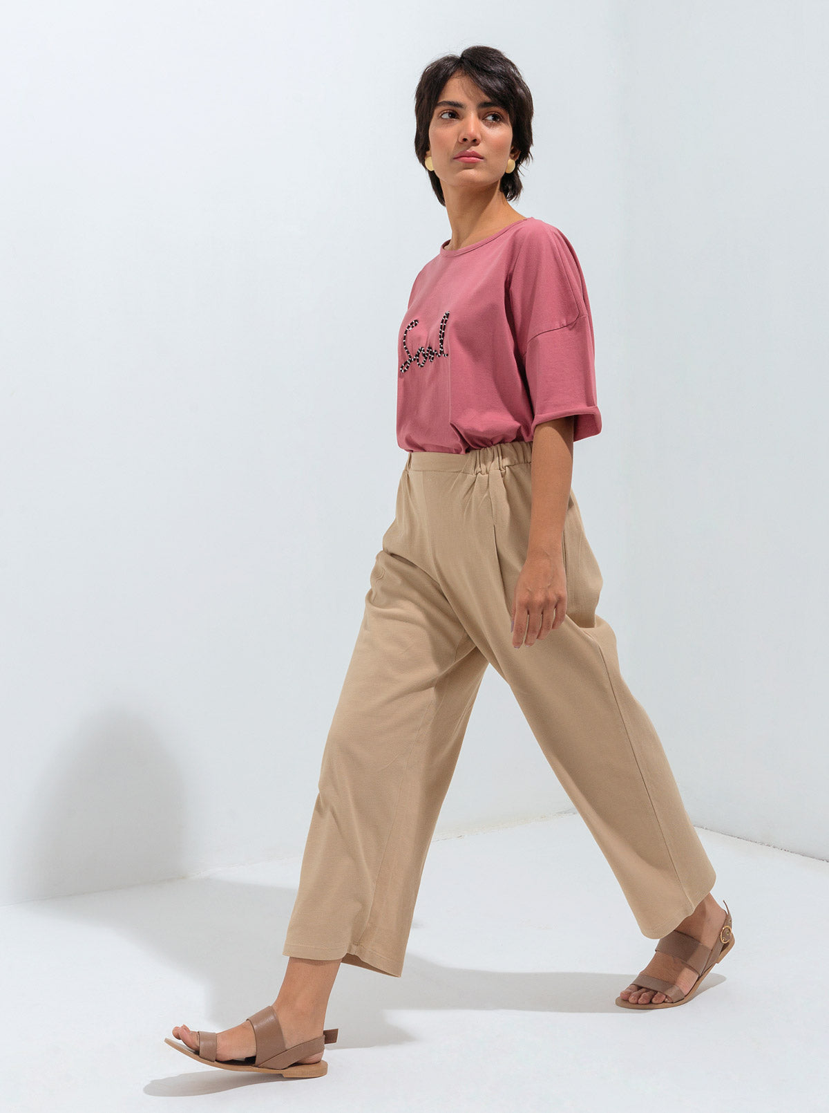 Beige Summer Terry Culottes