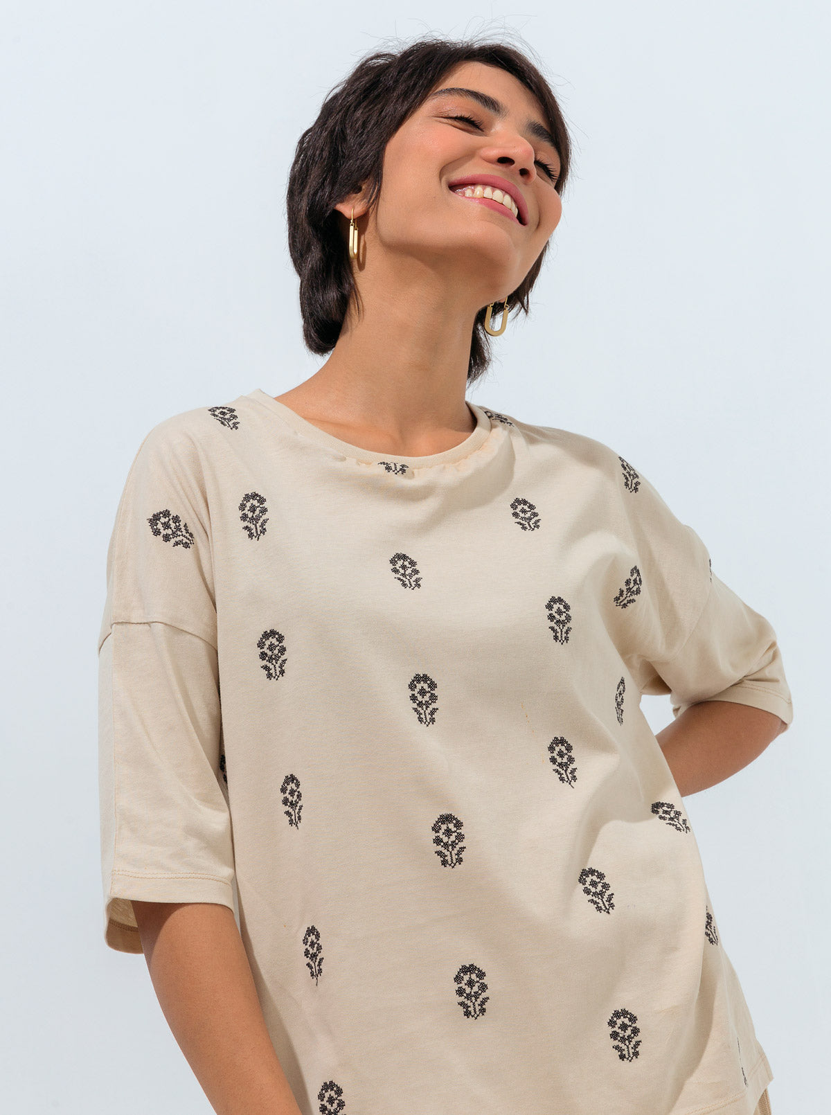 Floral Embroidered T-Shirt