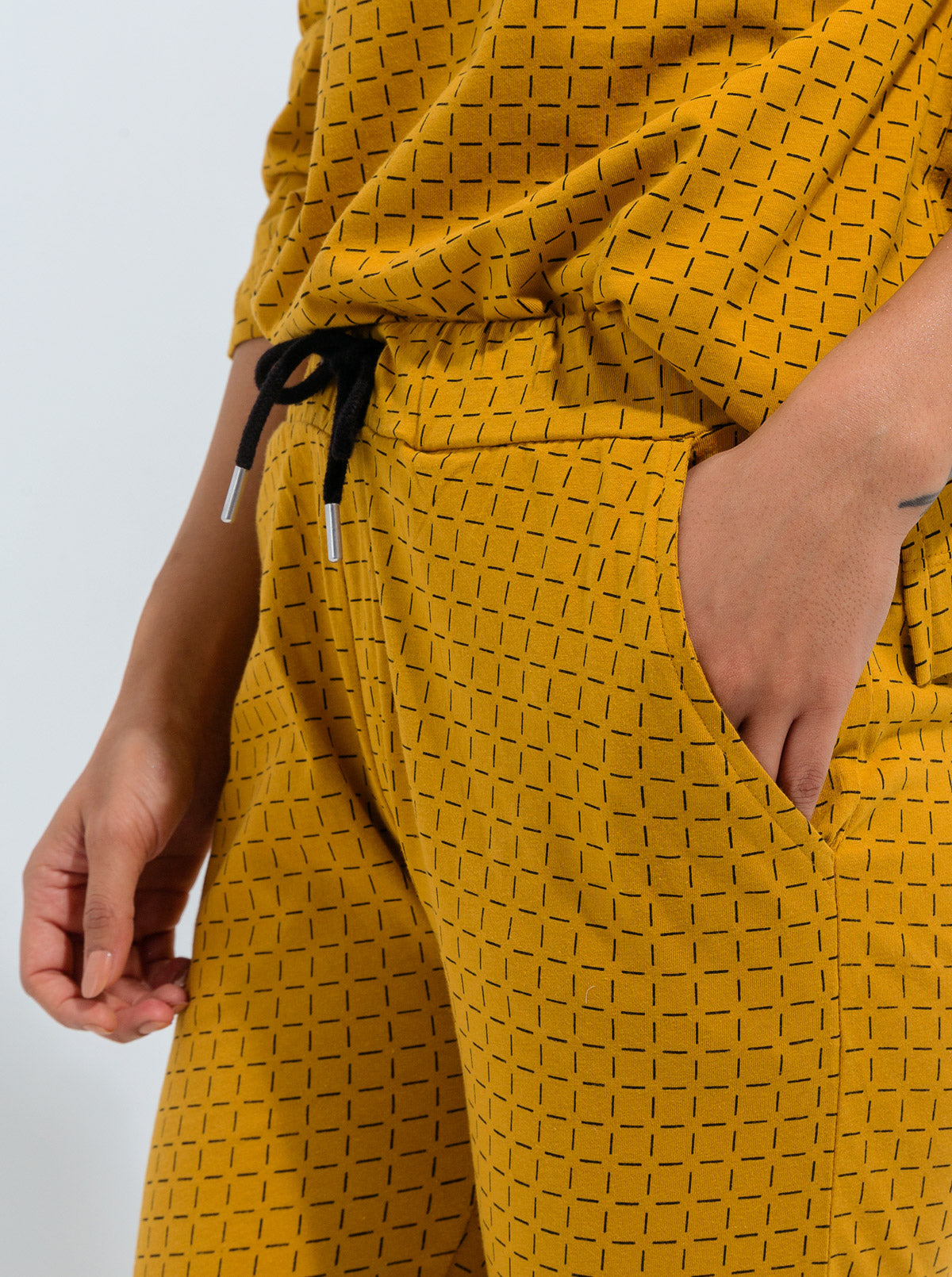 Mustard Geo-Print Summer Tracksuit