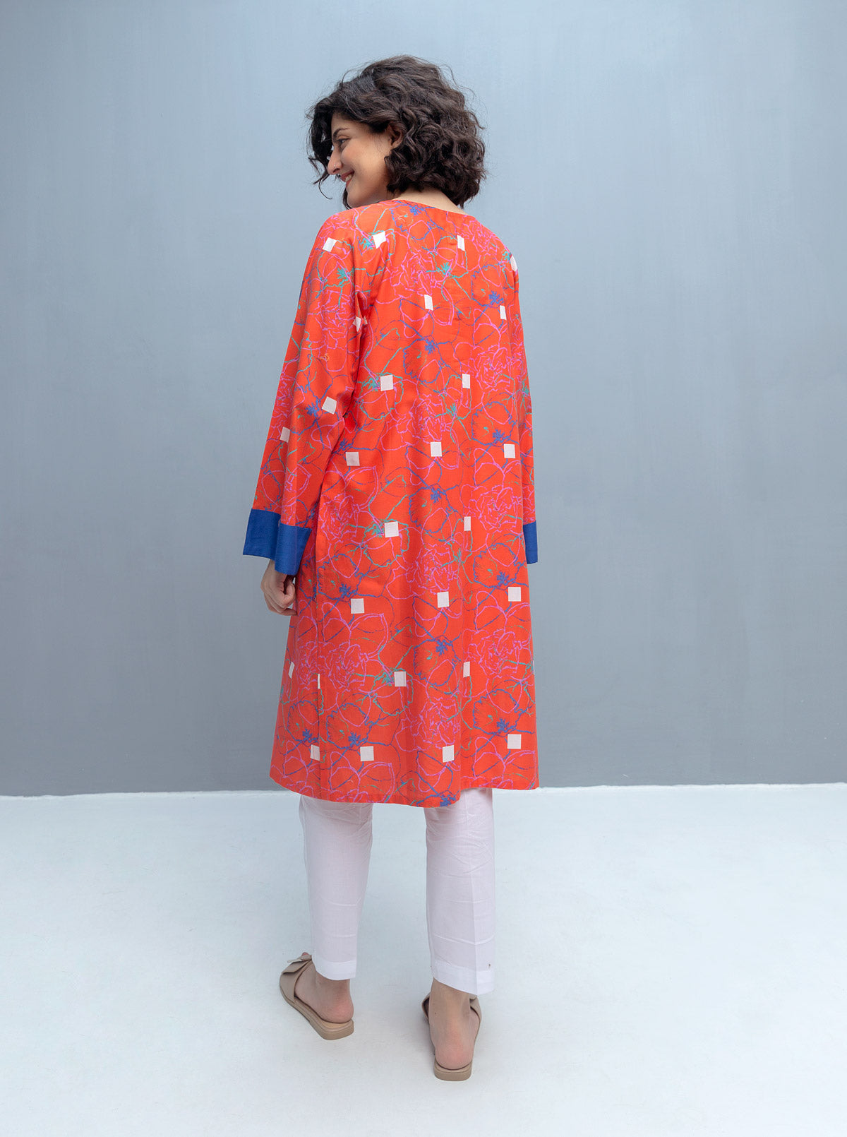 3 PIECE EMBROIDERED LAWN SUIT-OYSTER BUD (UNSTITCHED)